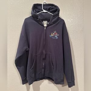 Vintage Disney Parks Disneyland American Originals Resort Navy Hoodie Sz L